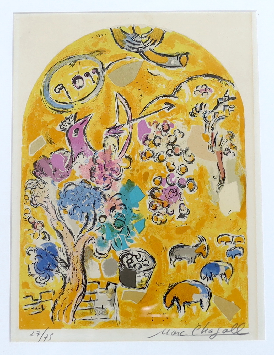 Marc Chagall (Russian/French, 1887-1985), colour lithograph, 'The Tribe for Joseph', signed in pencil, limited edition, 27/75, 31.5 x 23.5cm